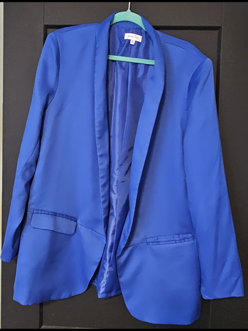 Electric Blue Shawl Collar Blazer
